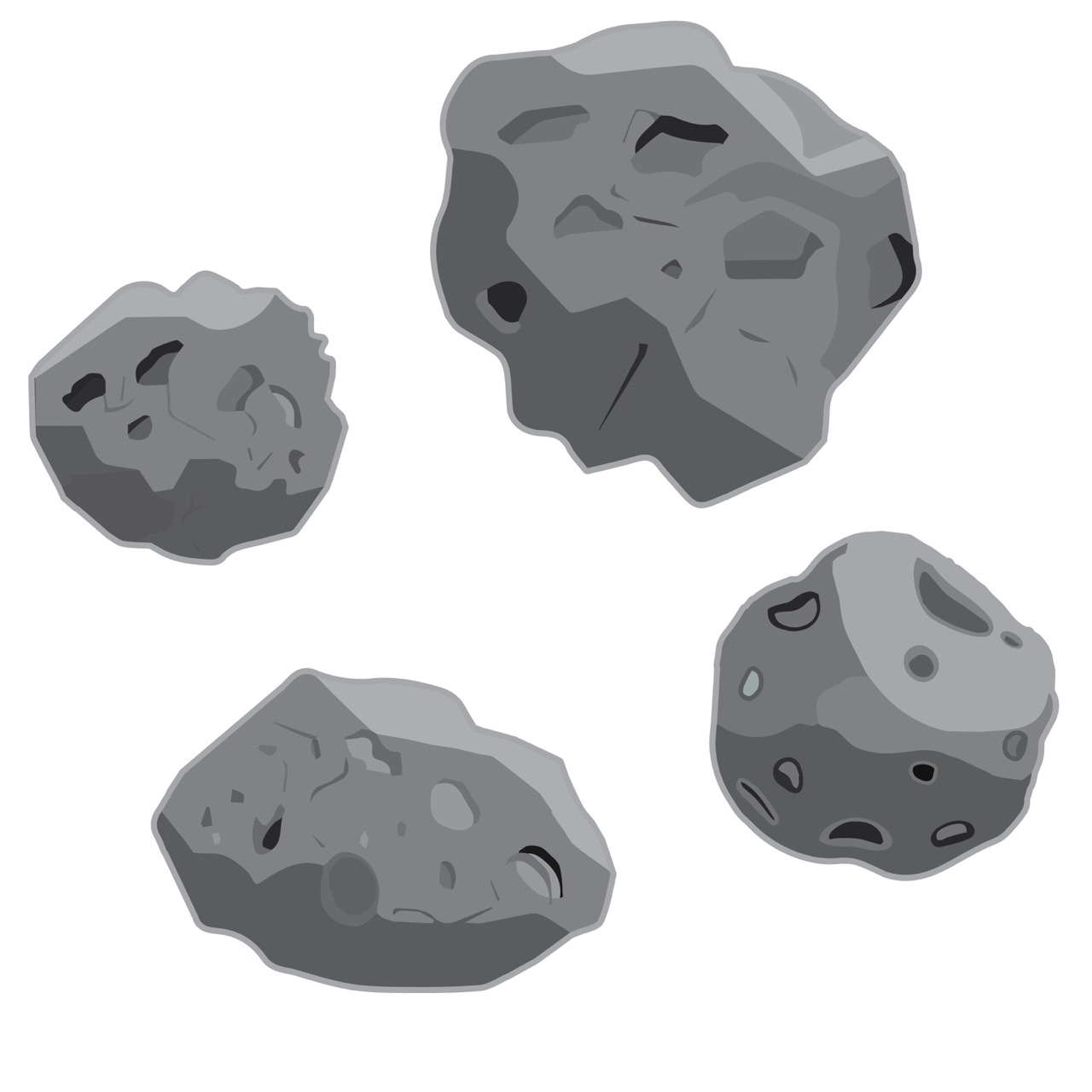 Different asteroid illustrations