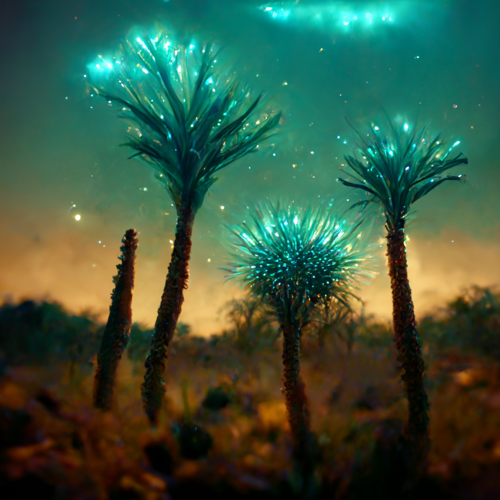 Originally we were going for bioluminescent palm trees