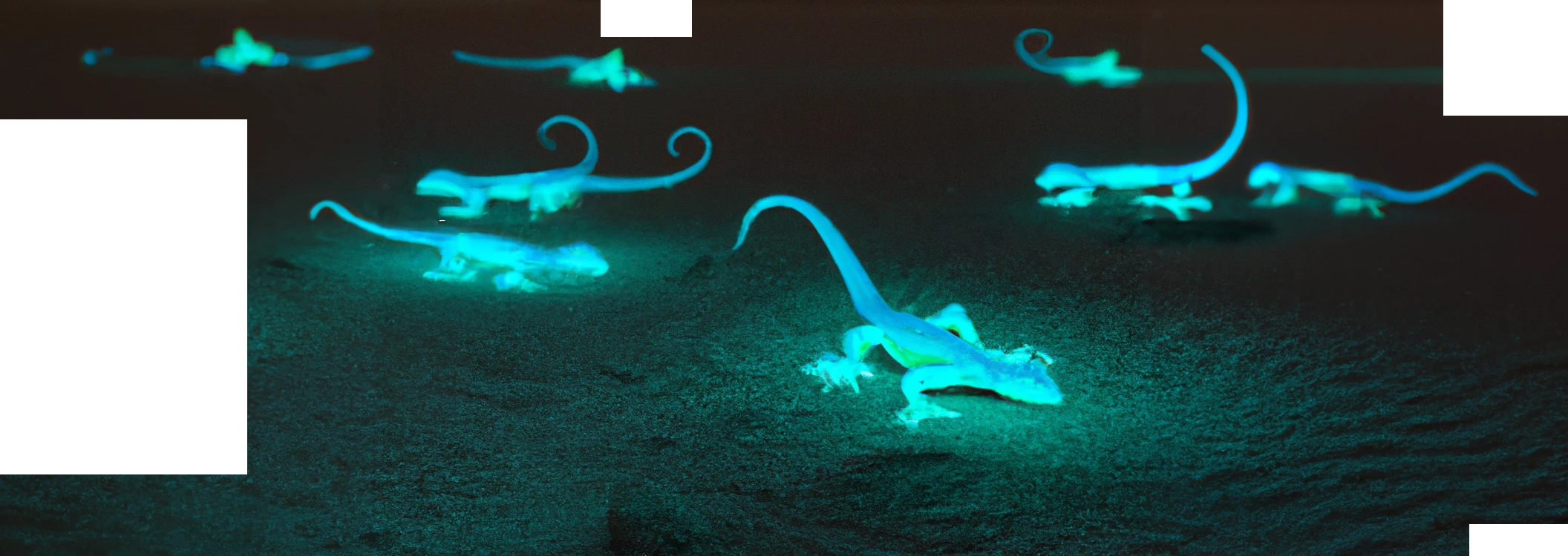 We all really wanted bioluminescent lizards and flowers. Lizards created with DALL-E, flowers by Midjourney