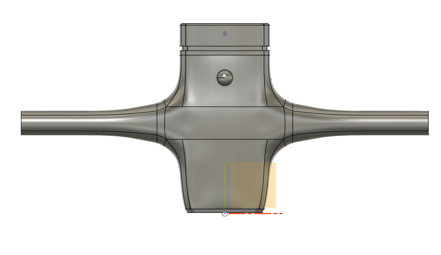 Screenshot of a crossguard of a sword constructed in CAD