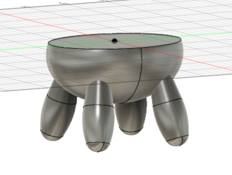 Screenshot of a gray 3d modeled udder